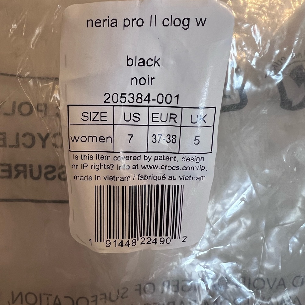 Women’s Black CROCS Neria Pro II Work Clog BNWT - Picture 5 of 8